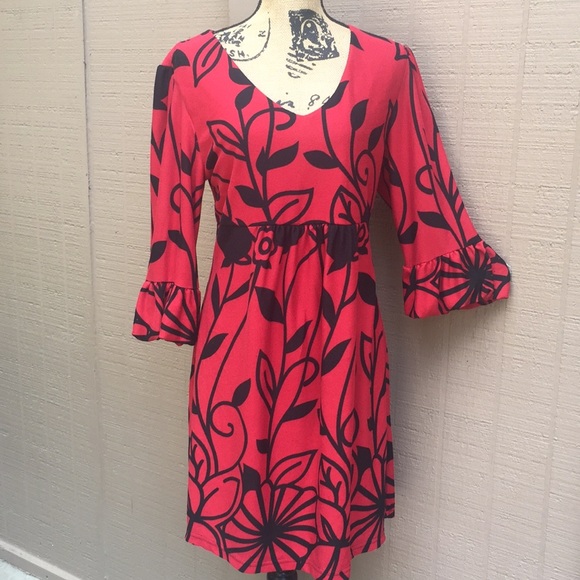 Sz 2 XL Ice Silk Red Black Winter Dress EUC - Picture 2 of 7